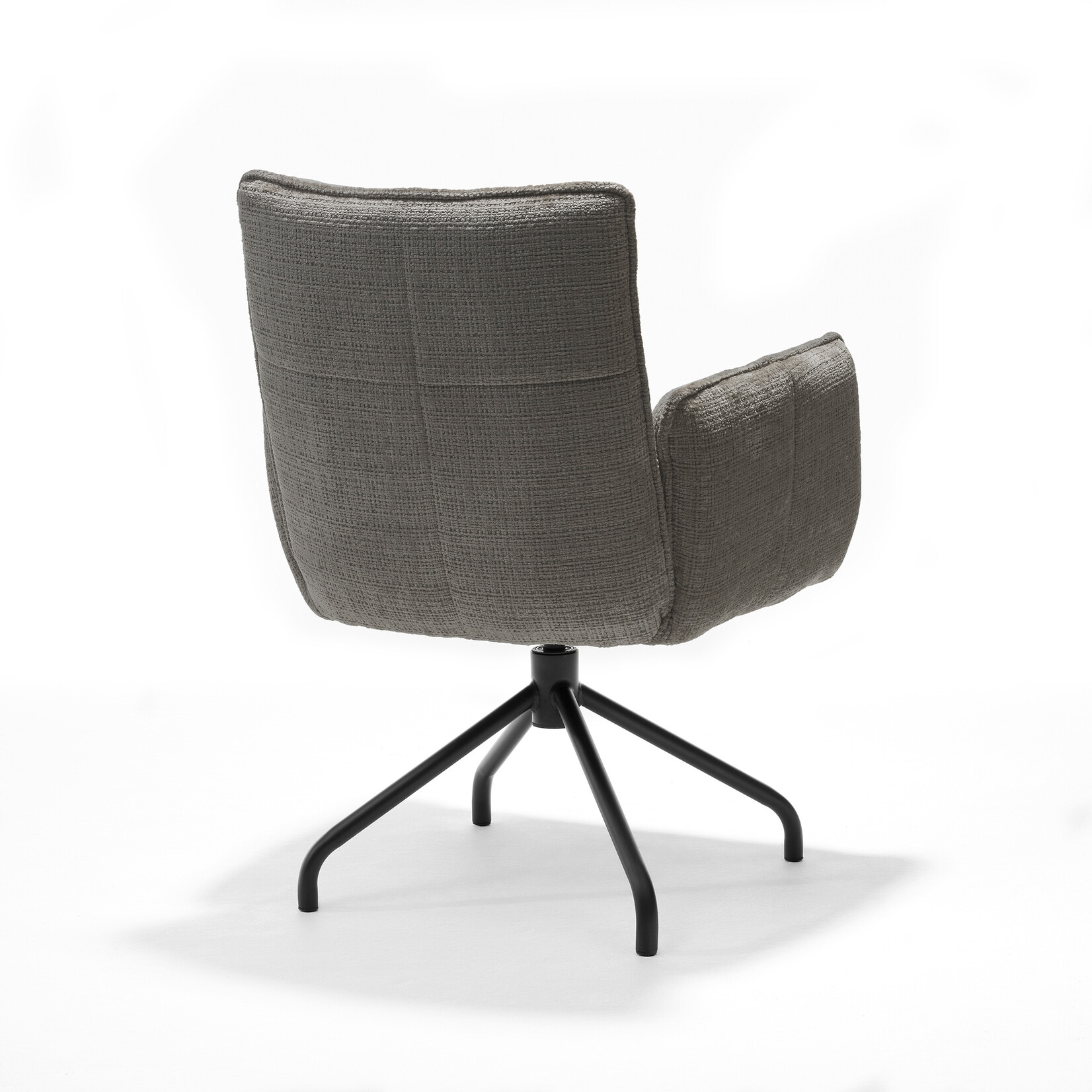 RV Design Nova armstoel Stof Cremona #93 Donker Grijs - 360 Draaibaar frame zwart P14