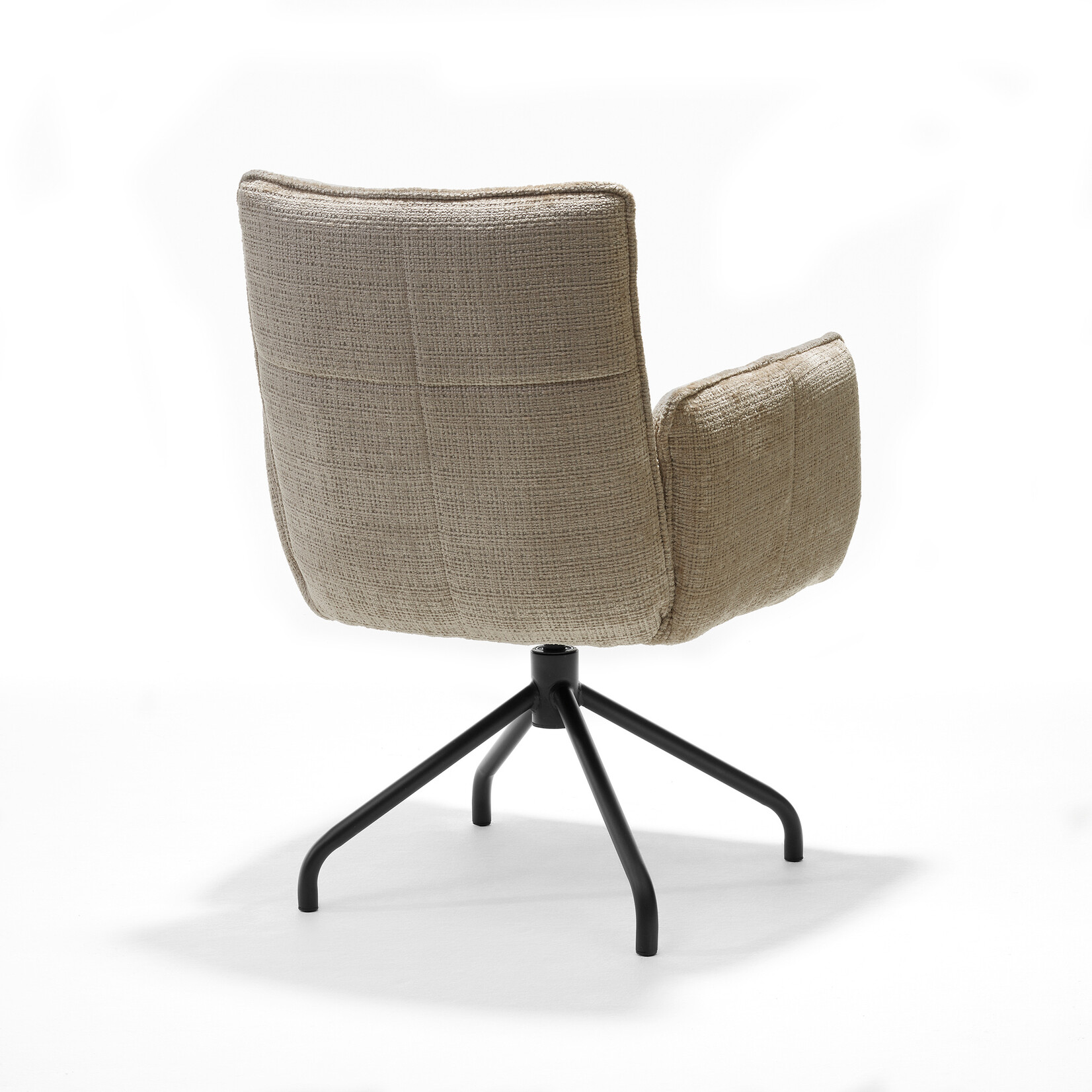 RV Design Nova armstoel Stof Cremona #14 Beige - 360 Draaibaar frame zwart P14