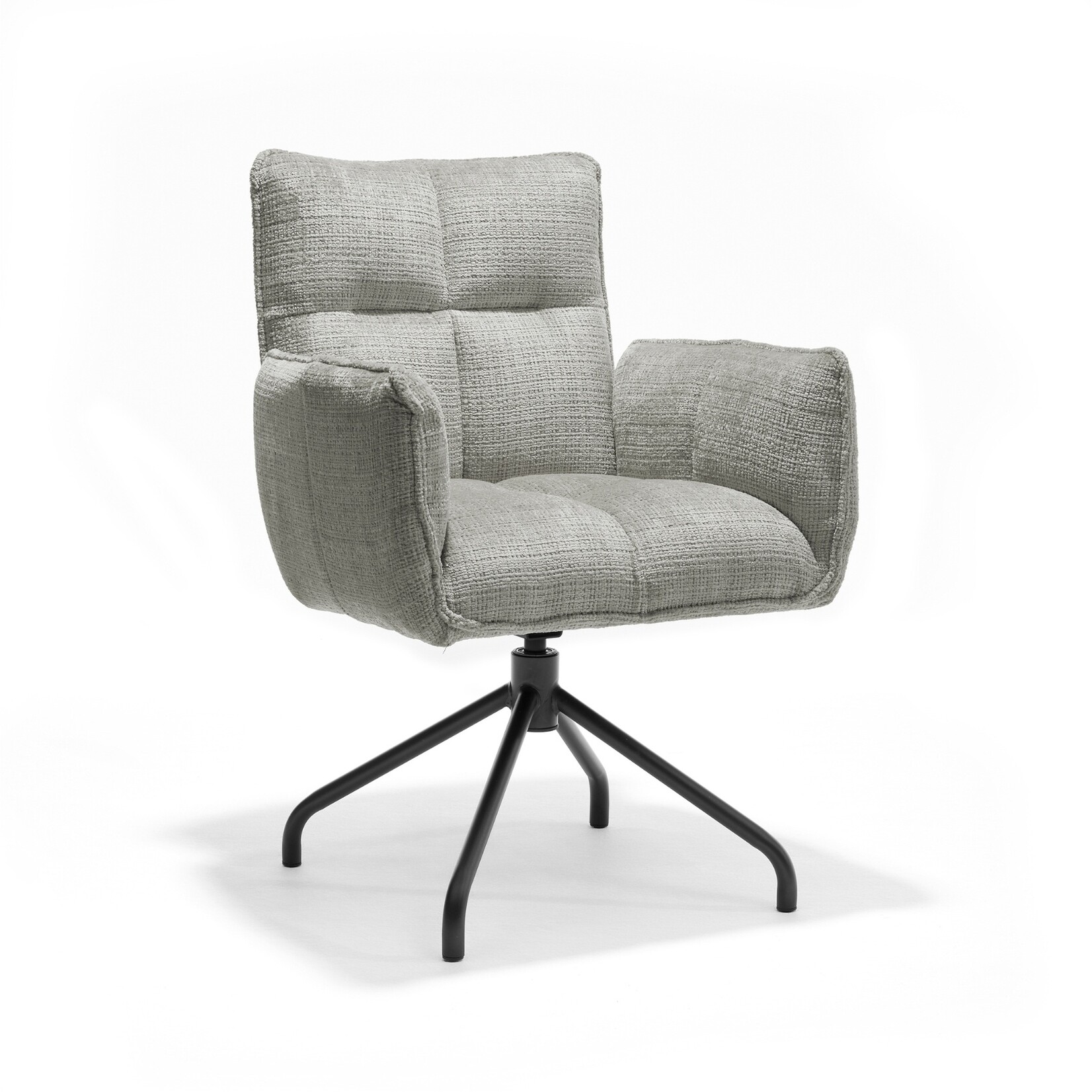 RV Design Nova armstoel Stof Cremona #96 Grijs - 360 Draaibaar frame zwart P14