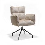 RV Design Nova armstoel Stof Cremona #14 Beige - 360 Draaibaar frame zwart P14
