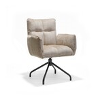 RV Design Nova armstoel Stof Cremona #14 Beige - 360 Draaibaar frame zwart P14