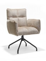 RV Design Nova armstoel Stof Cremona #14 Beige - 360 Draaibaar frame zwart P14