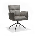 RV Design Nova armstoel Stof Cremona #93 Donker Grijs - 360 Draaibaar frame zwart P14