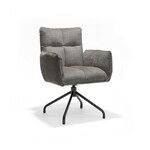 RV Design Nova armstoel Stof Cremona #93 Donker Grijs - 360 Draaibaar frame zwart P14