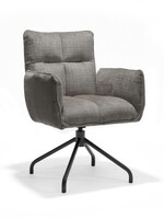 RV Design Nova armstoel Stof Cremona #93 Donker Grijs - 360 Draaibaar frame zwart P14