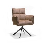 RV Design Nova armstoel Stof Cremona #18 Taupe - 360 Draaibaar frame zwart A360