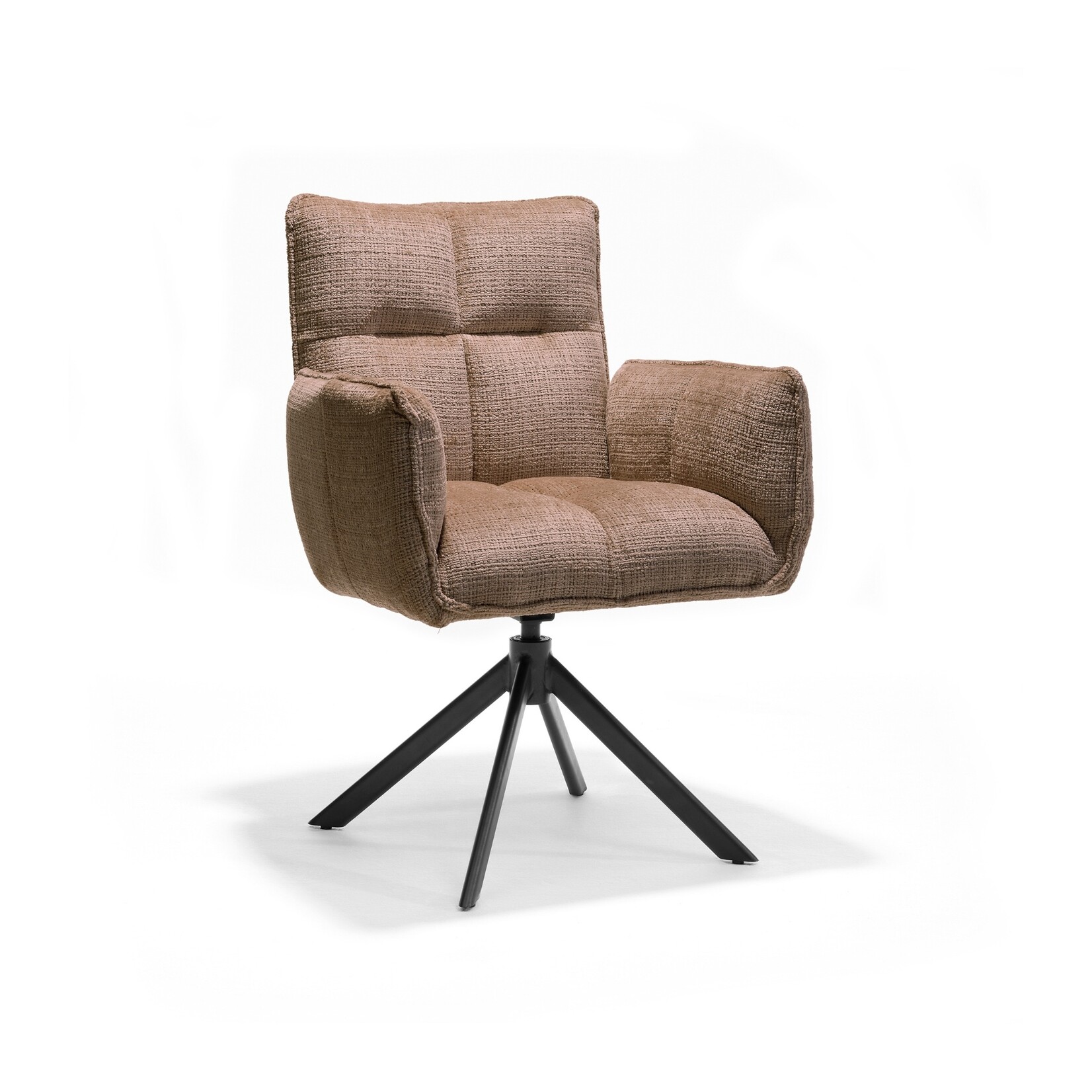 RV Design Nova armstoel Stof Cremona #18 Taupe - 360 Draaibaar frame zwart A360