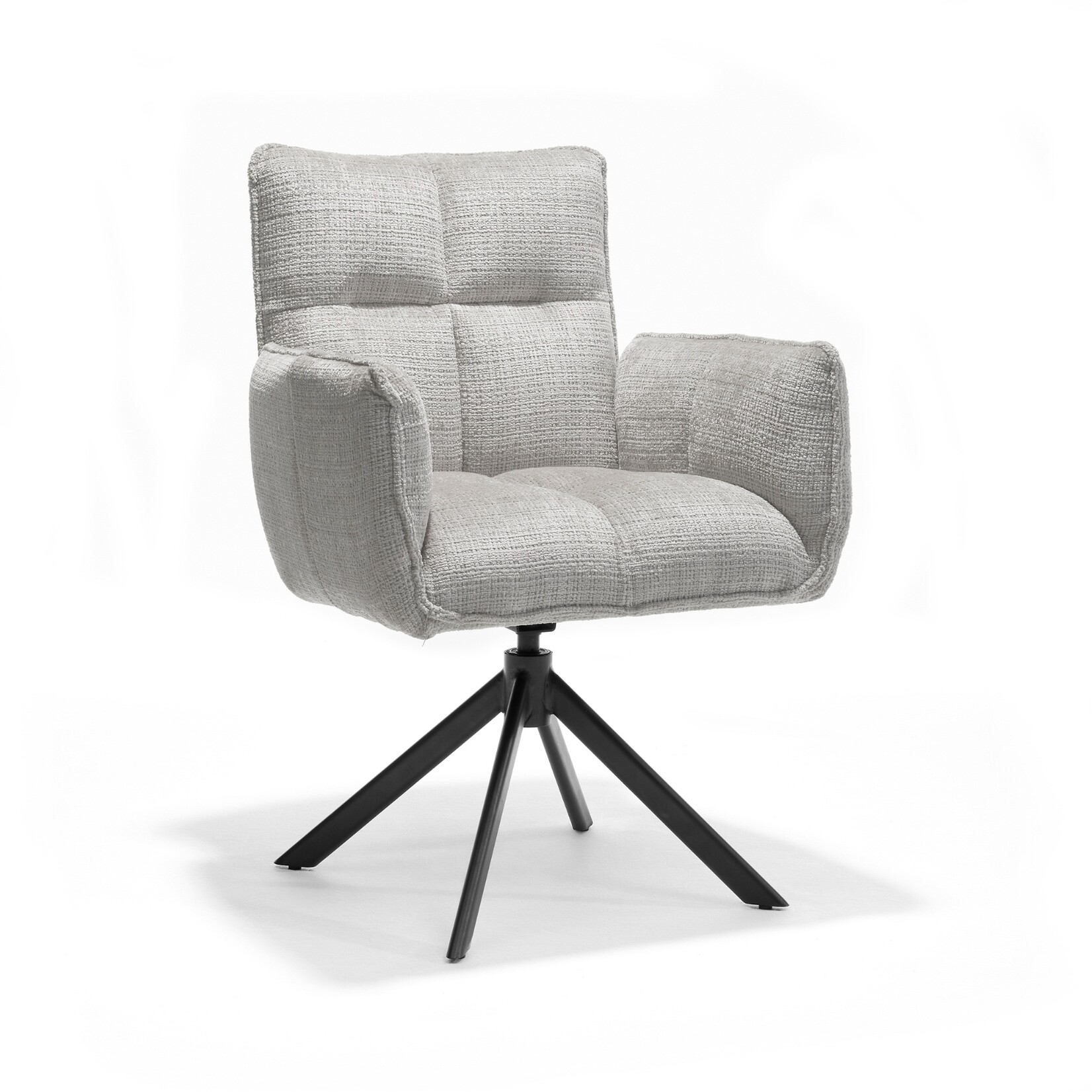 RV Design Nova armstoel Stof Cremona #04 Natural - 360 Draaibaar frame zwart A360