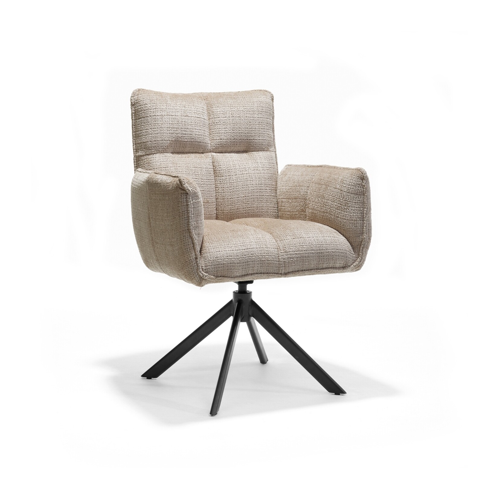 RV Design Nova armstoel Stof Cremona #14 Beige - 360 Draaibaar frame zwart A360