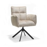 RV Design Nova armstoel Stof Cremona #02 Ecru - 360 Draaibaar frame zwart A360