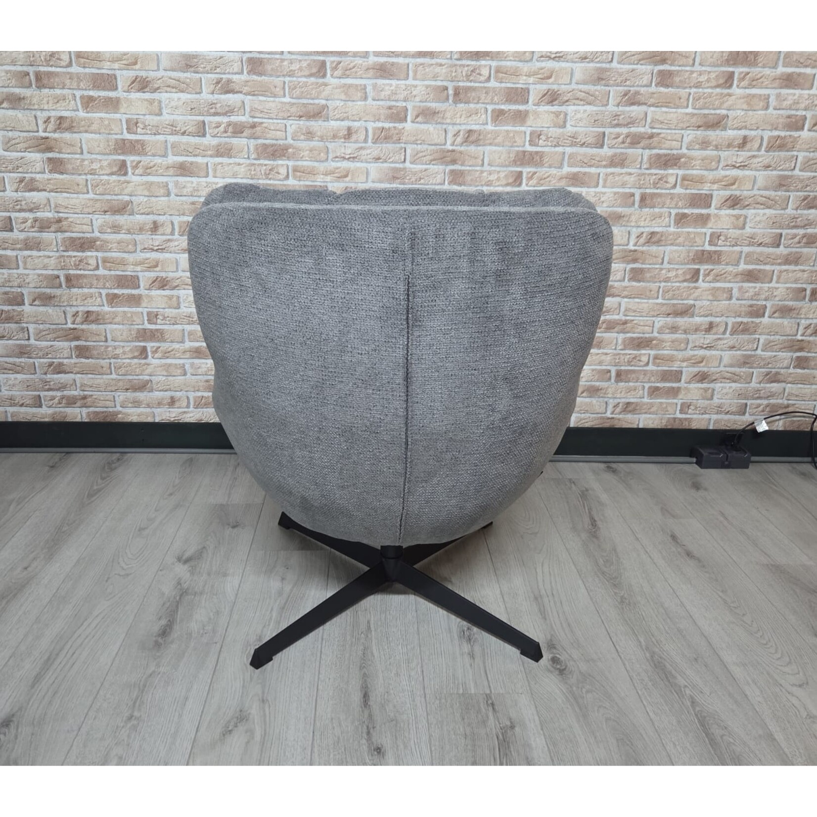 Maxfurn Fauteuil Modesto Antraciet – Draaifauteuil in zachte Art-stof