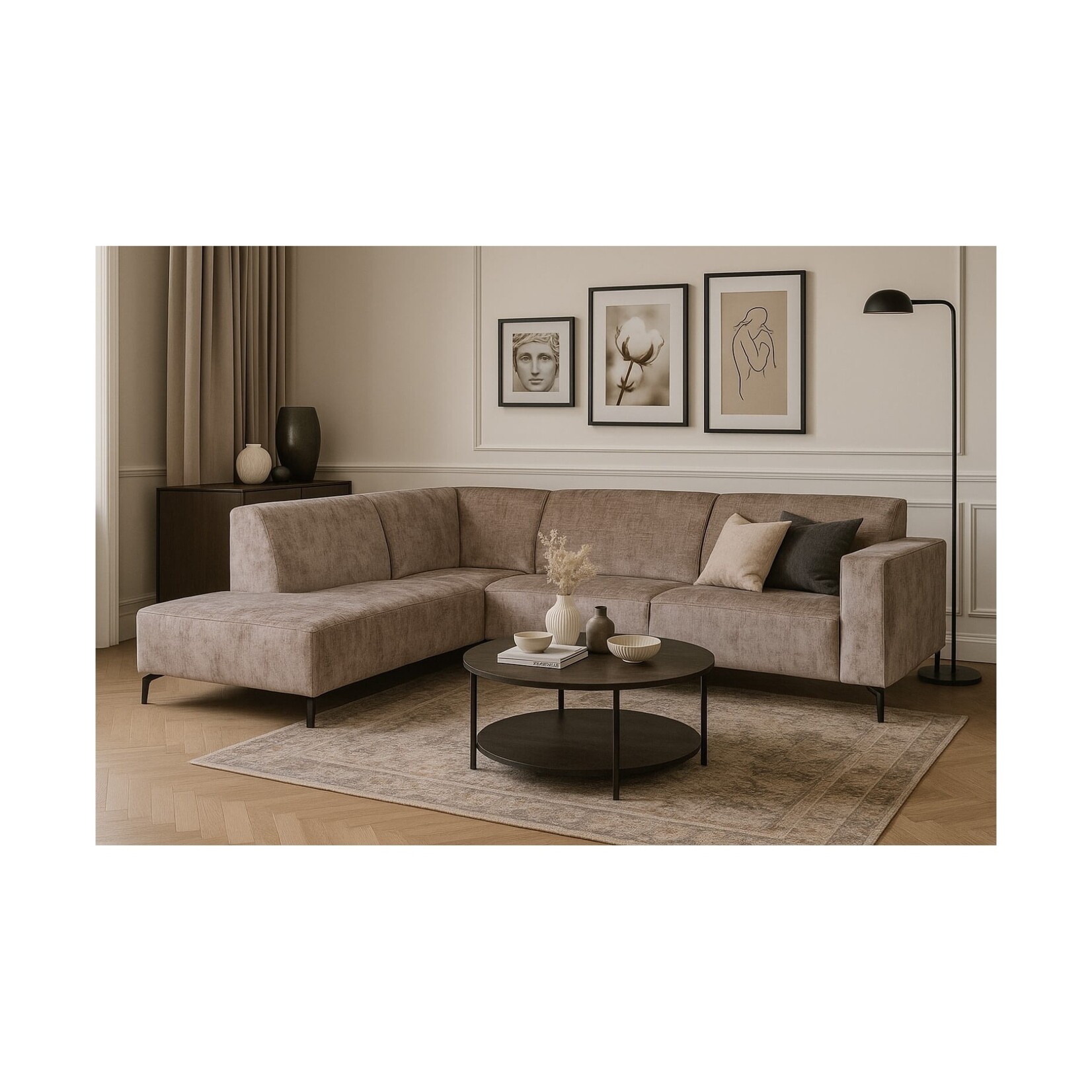 Mona Hoekbank Mona antraciet Stone links