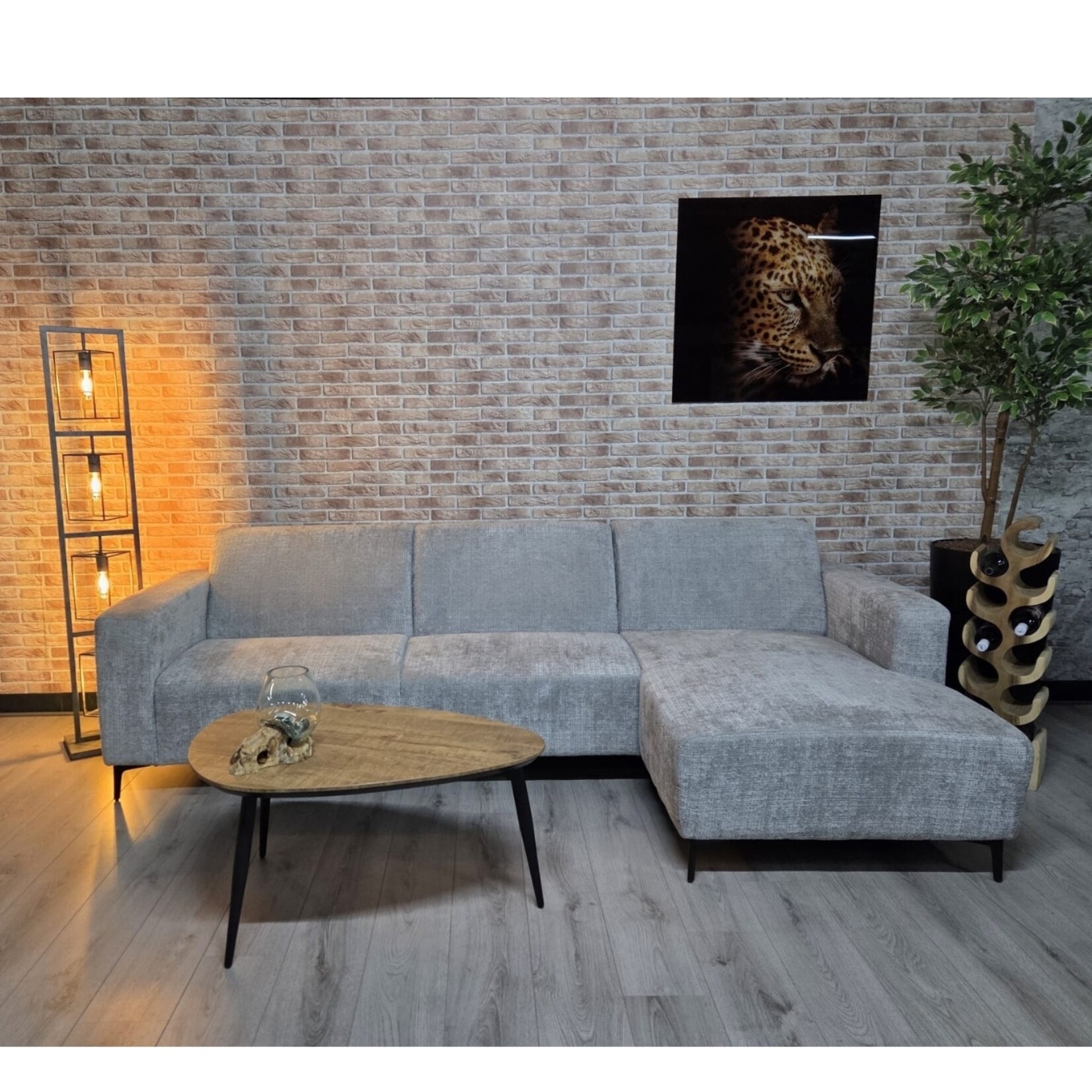 Ronald Hoekbank Ronald Grijs stof Cremona 81 Rechts