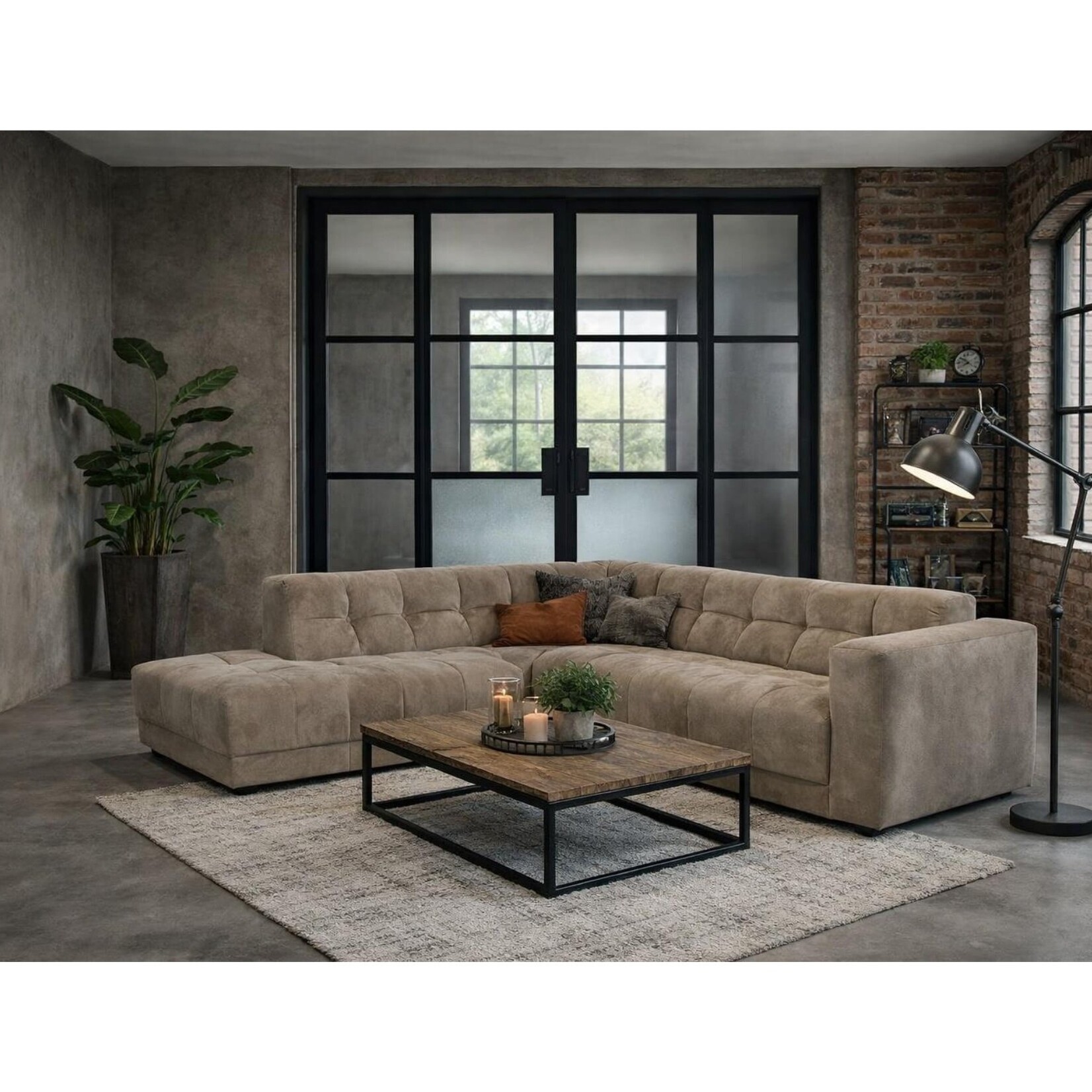 Wave Hoekbank Wave  Taupe Links