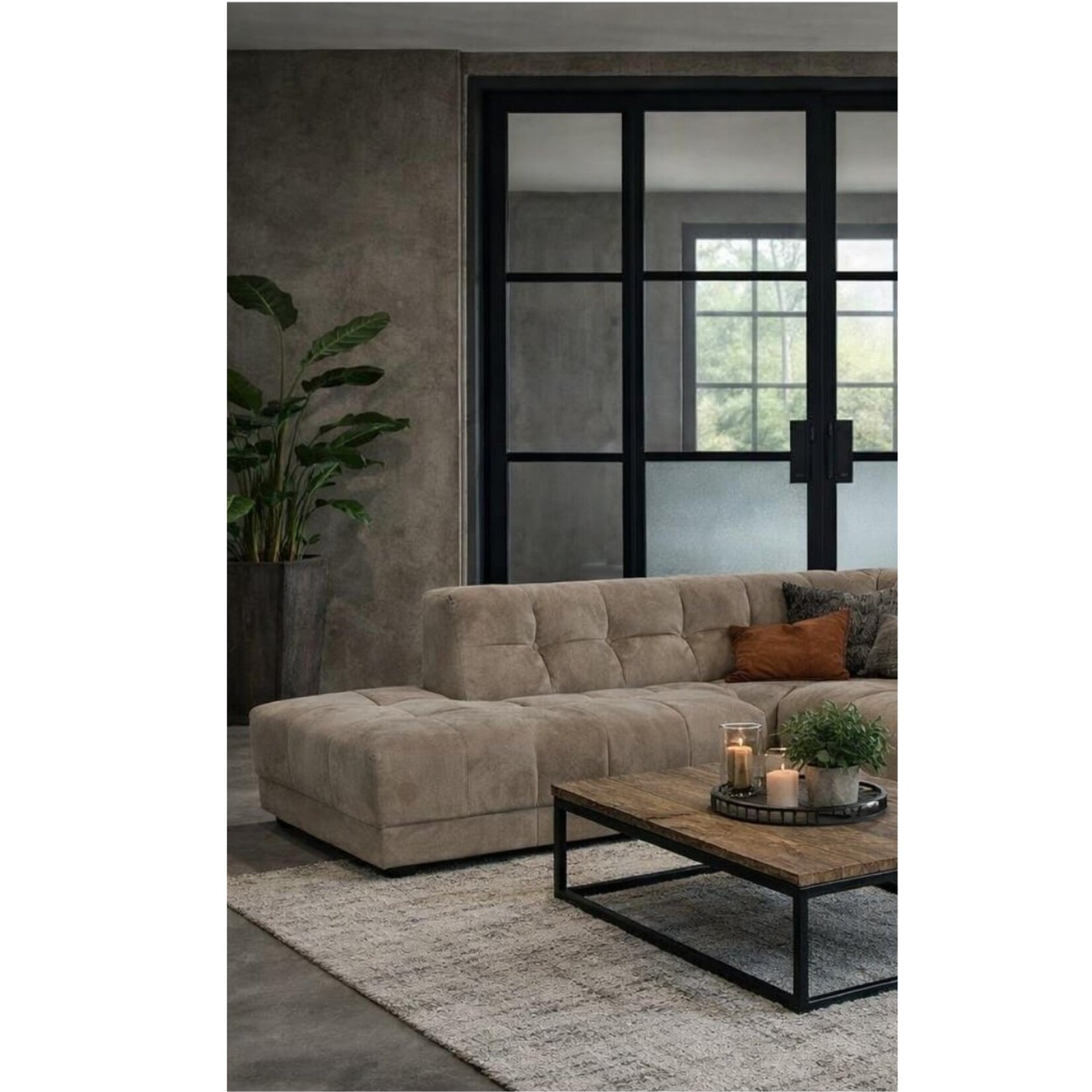 Wave Hoekbank Wave  Taupe Links