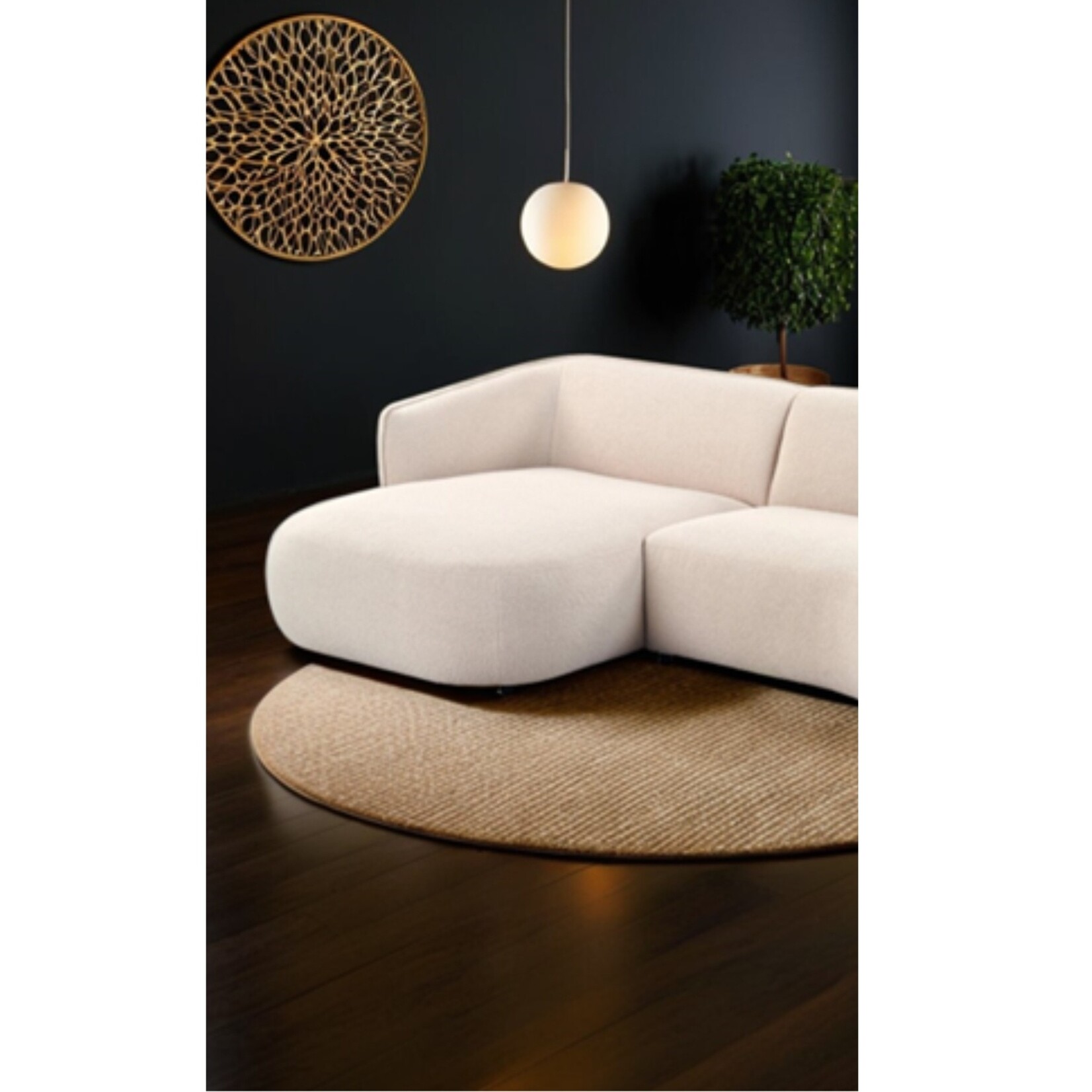 Luik Luik hoekbank rond Beige Links