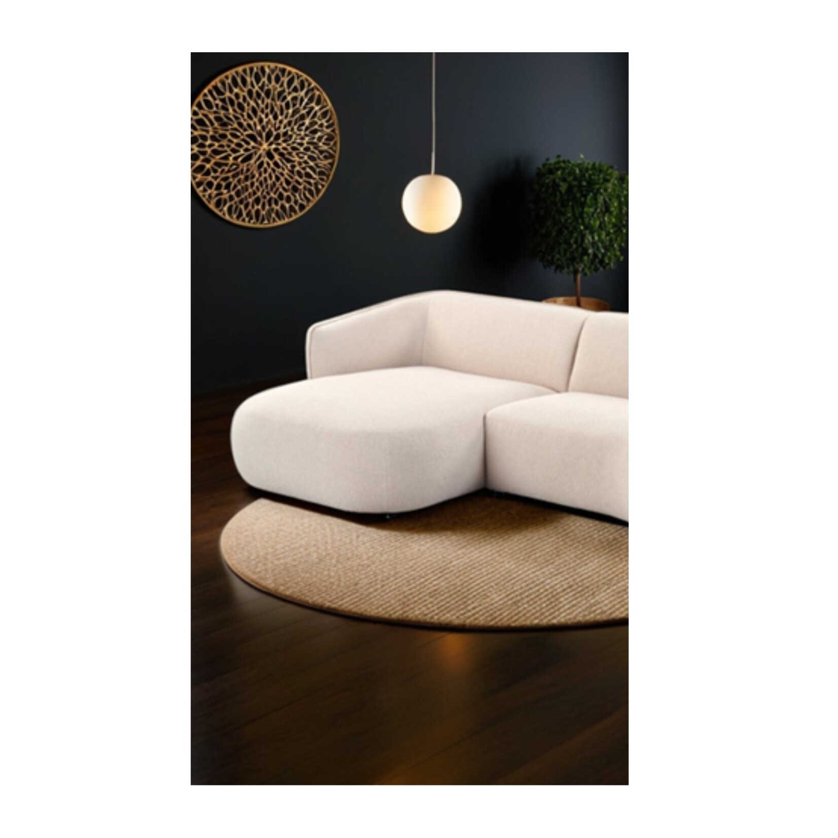 Luik Luik hoekbank rond Beige Links