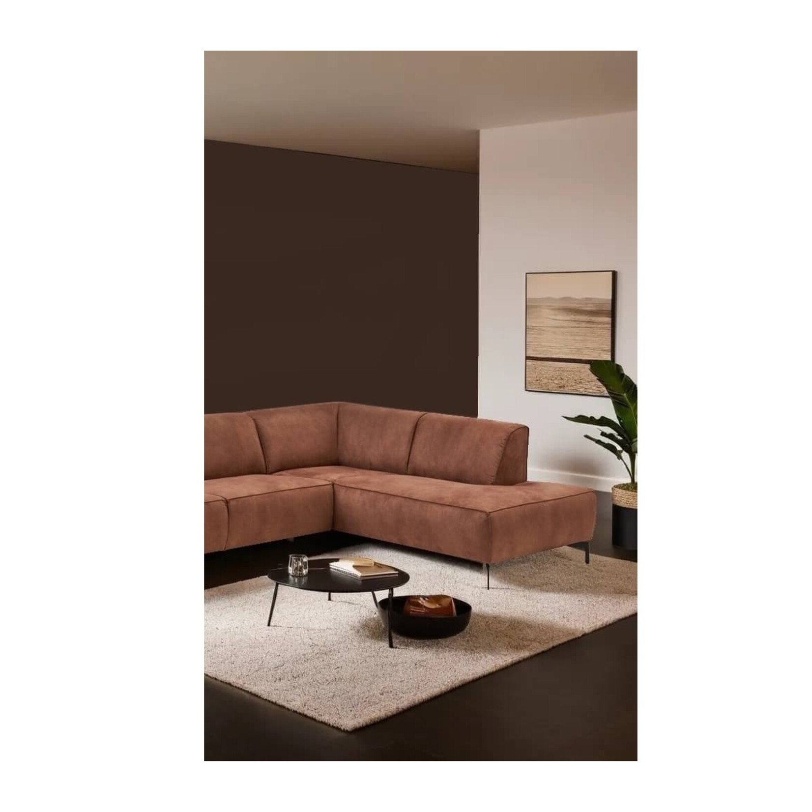 Stilo Hoekbank Stilo Cognac Rechts