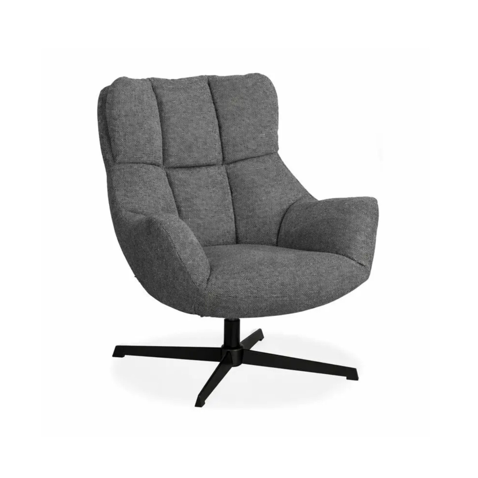 Maxfurn Fauteuil Modesto Antraciet – Draaifauteuil in zachte Art-stof