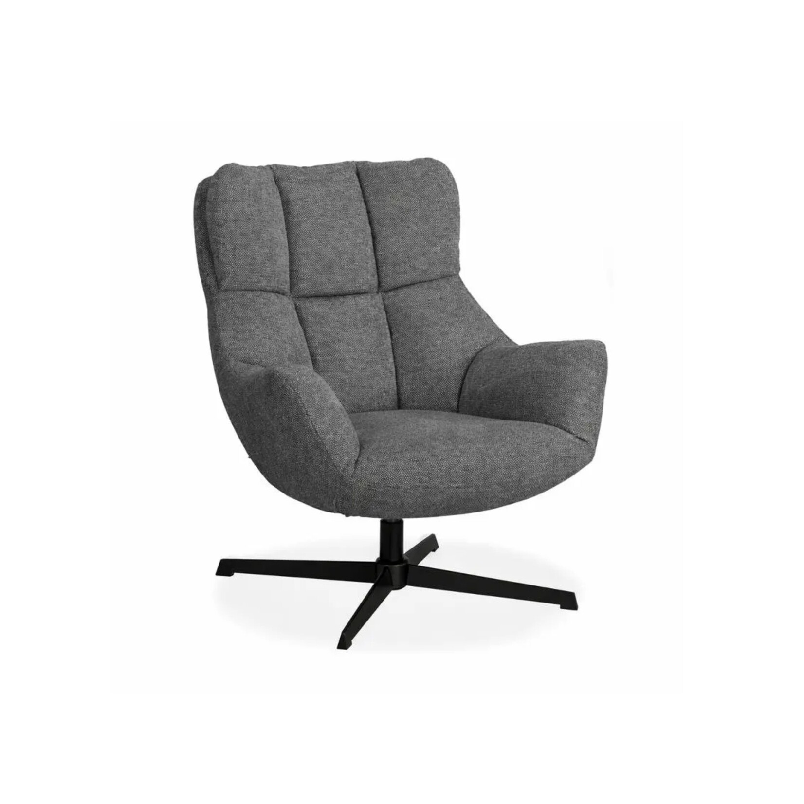Maxfurn Fauteuil Modesto Antraciet – Draaifauteuil in zachte Art-stof