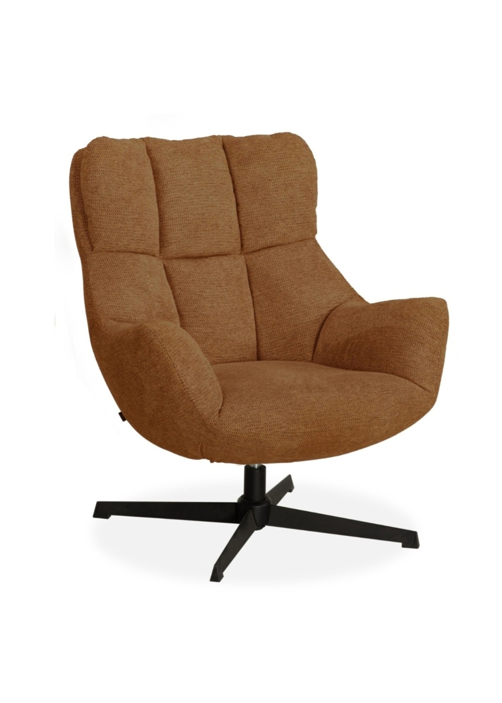 Maxfurn Fauteuil Modesto Cognac – Draaifauteuil in zachte Art-stof