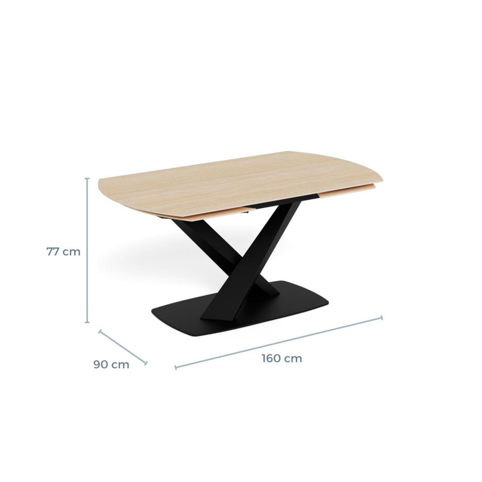 Morella eettafel160/240x90x77 cm