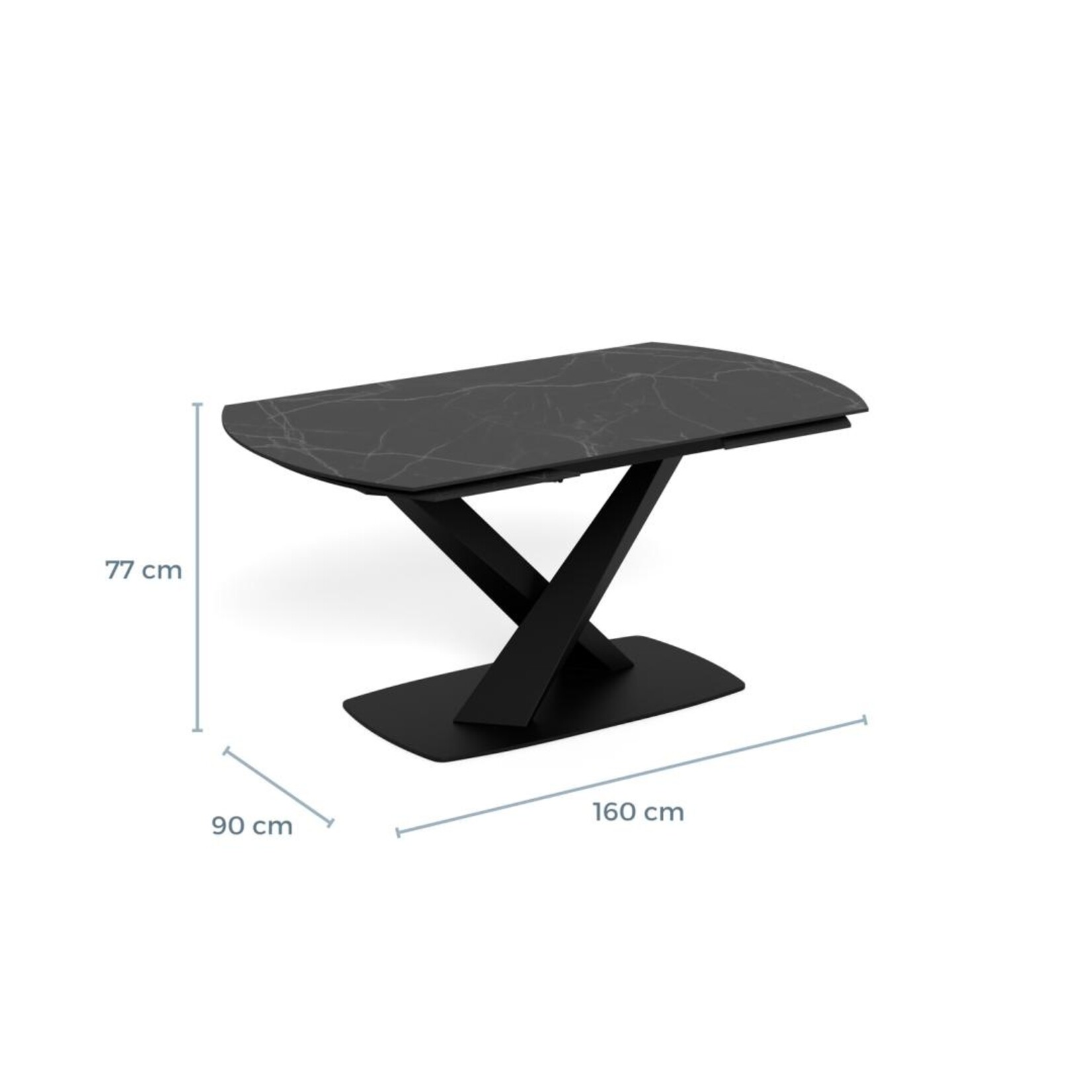 Morella eetafel 160/240x90x77 cm