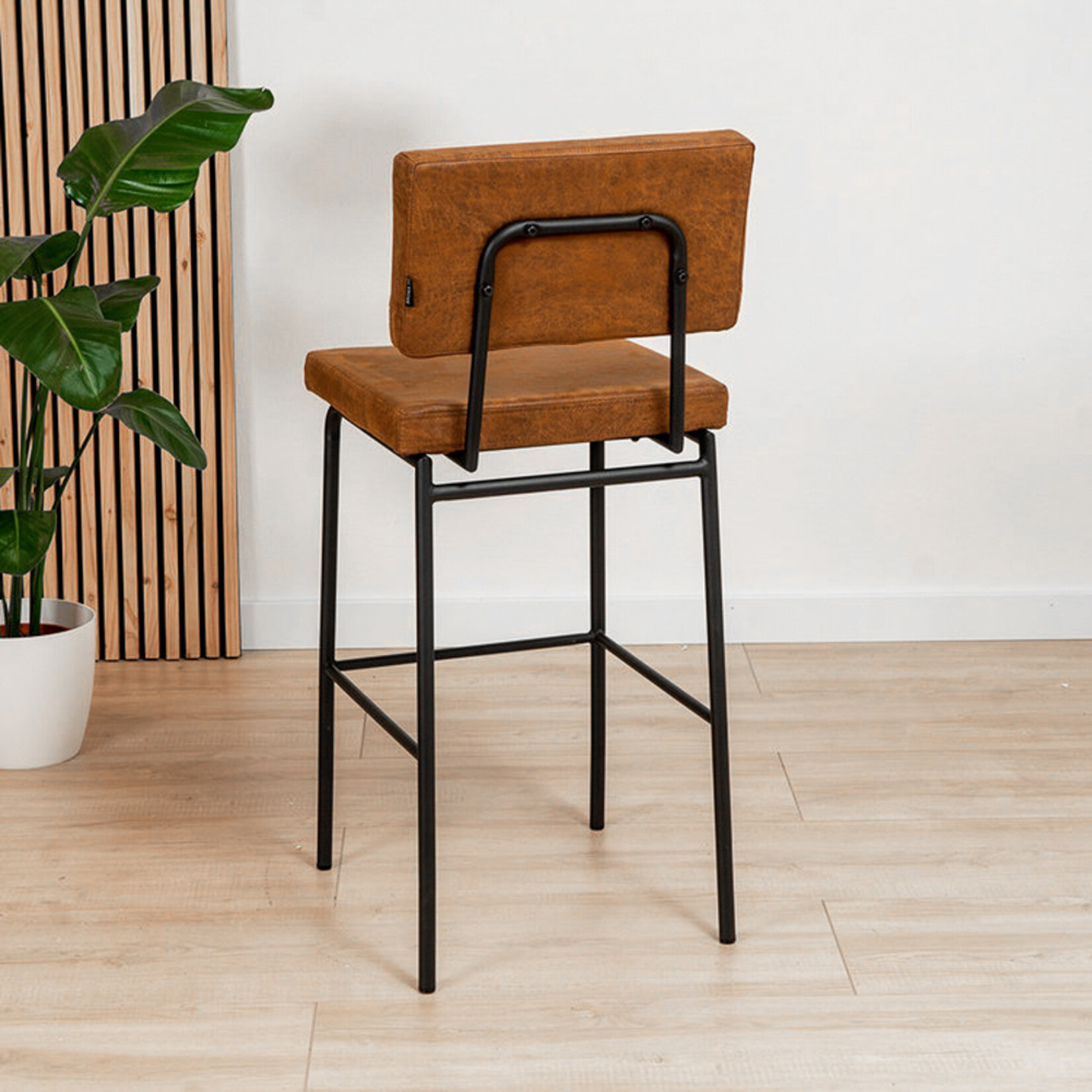 Barkruk Espen cognac eco-leer 64-77 cm
