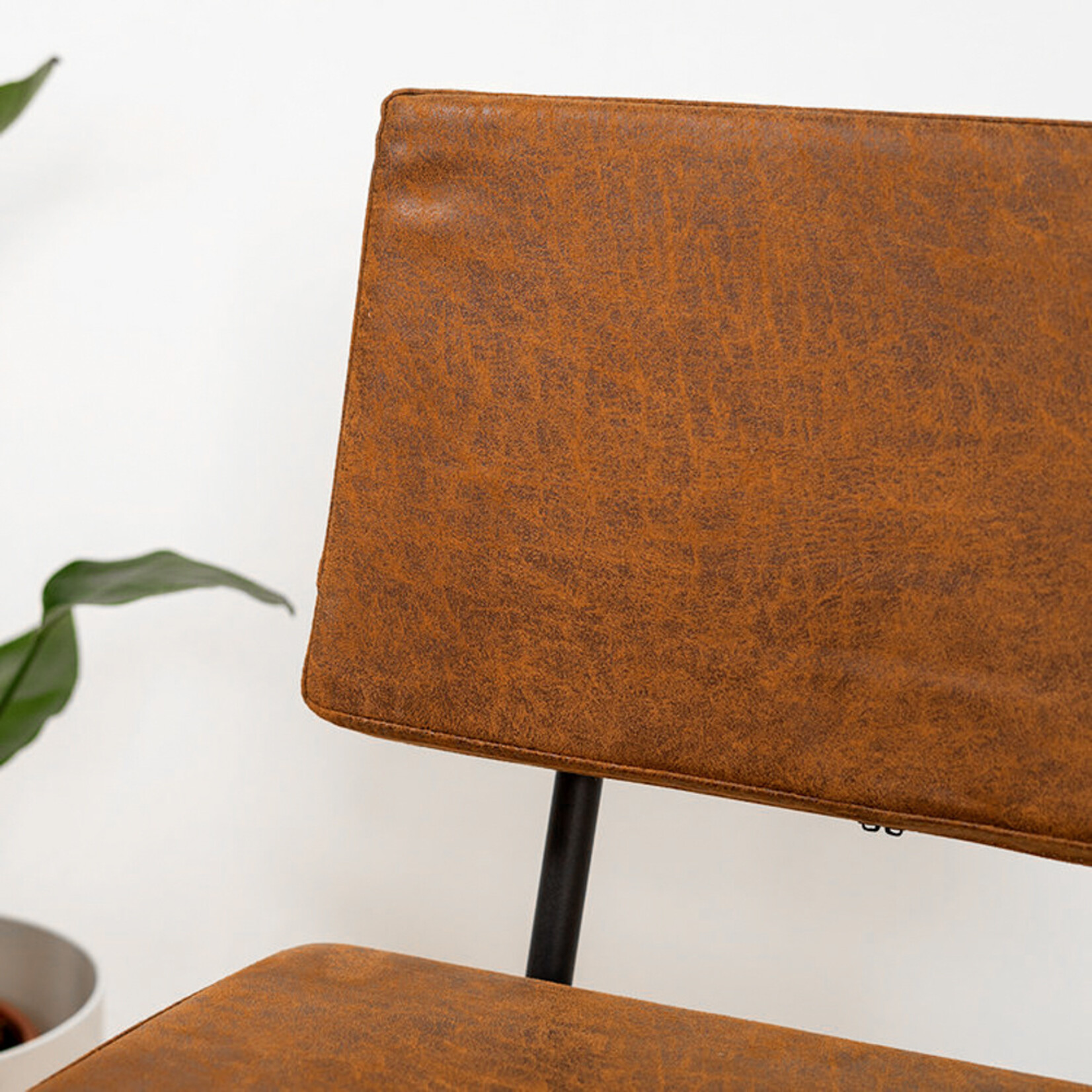 Barkruk Espen cognac eco-leer 64-77 cm