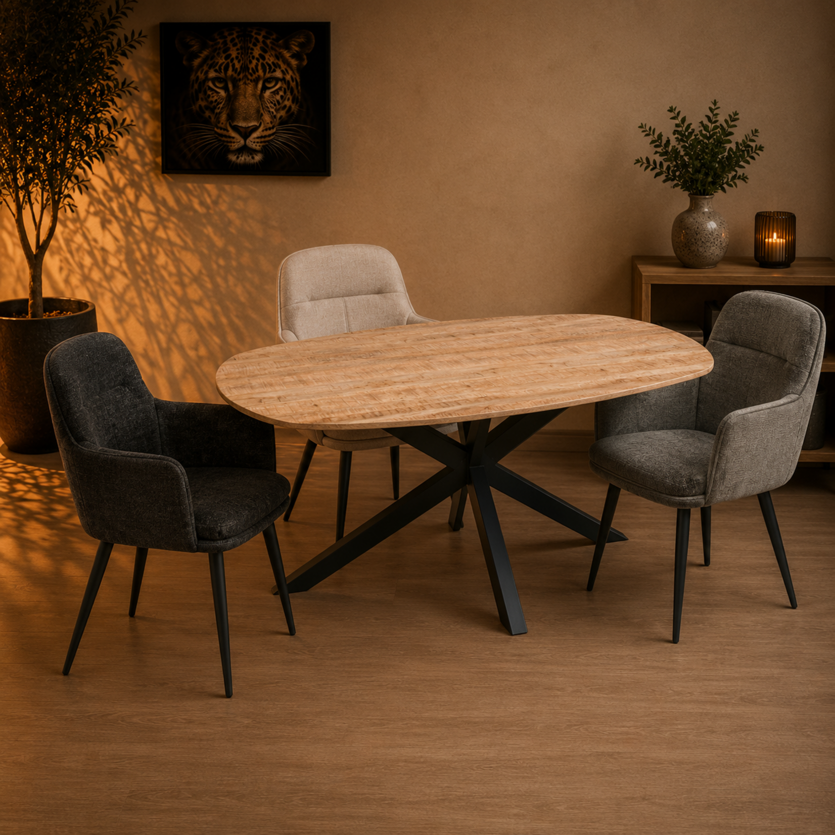 Maxfurn Eetkamerstoel Donna Ash Antraciet