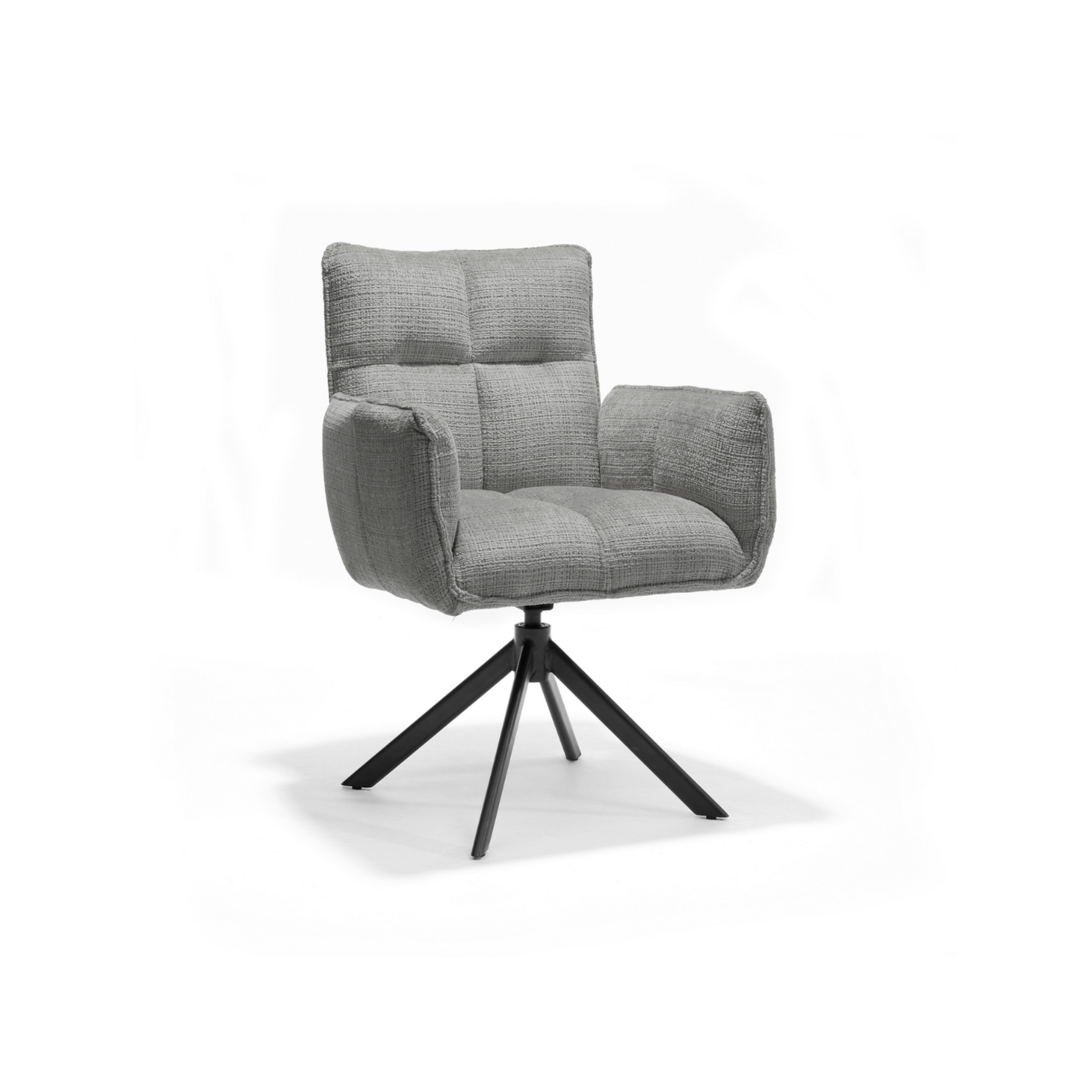 RV Design Nova armstoel Stof Cremona #85 Licht Grijs - 360 Draaibaar frame zwart A360