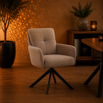 RV Design Fred armstoel - Stof Retro Bliss #18-Taupe - draaivoet 180 zwart