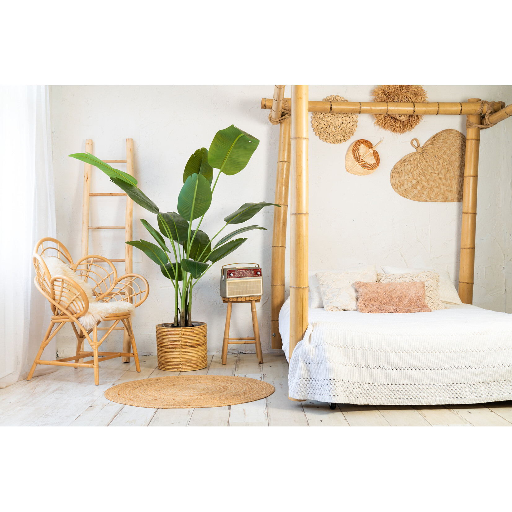 NeverLeafs Kunstplant Strelitzia 200 cm real touch