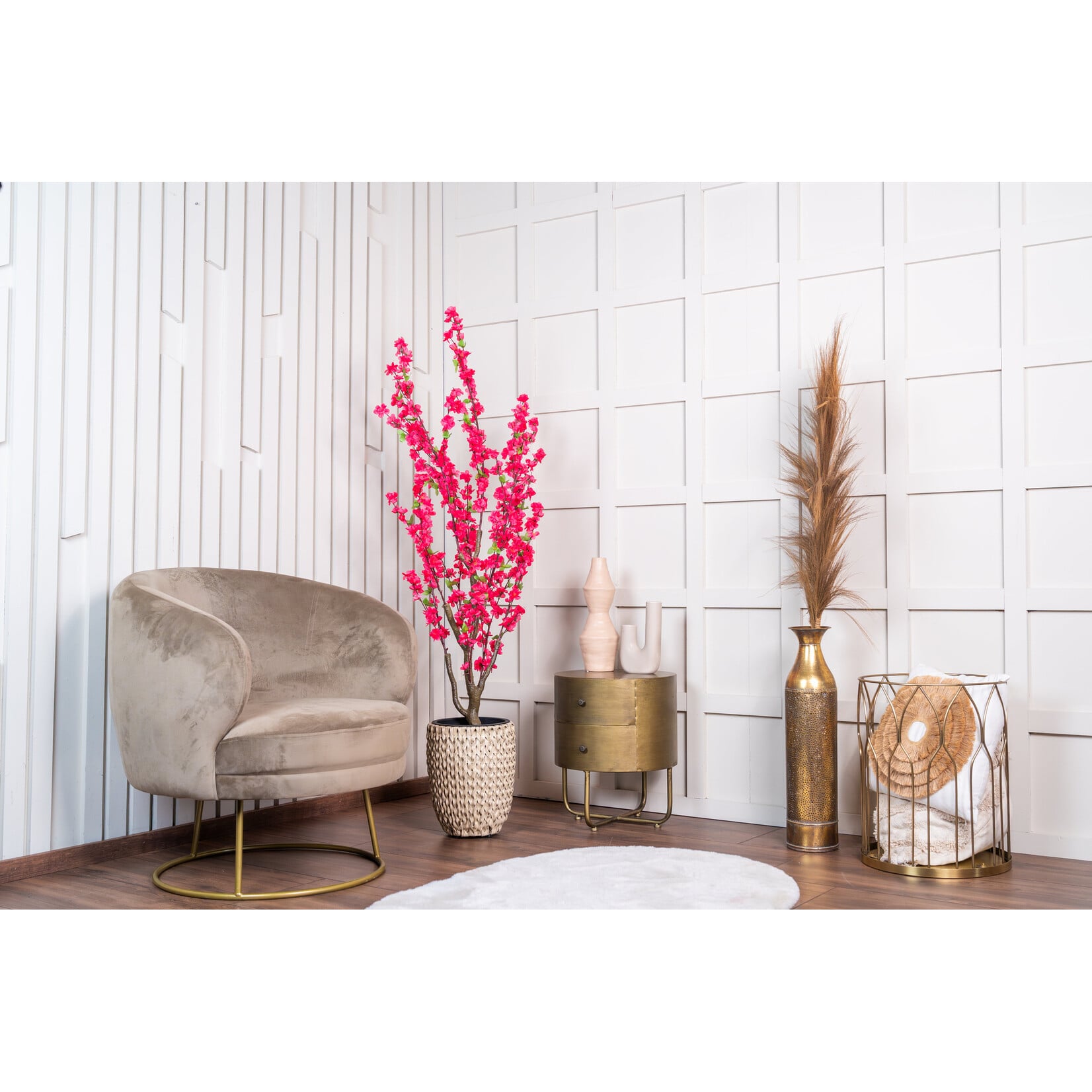 NeverLeafs Kunstplant bloesem 150cm roze