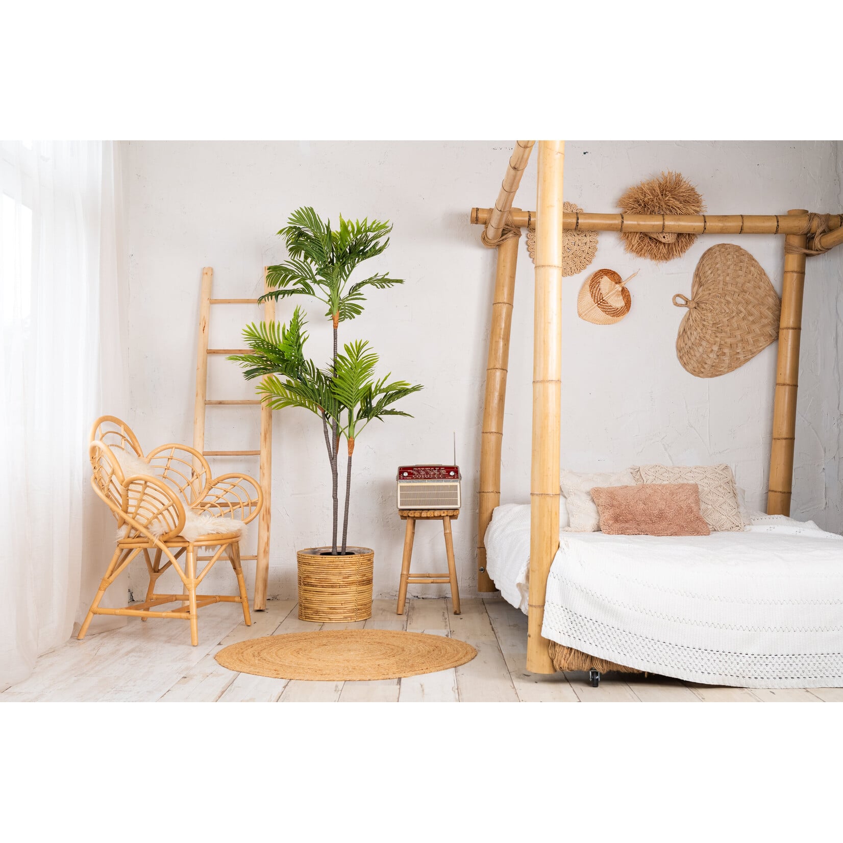 NeverLeafs Tropische mini palm kunstplant 170 cm