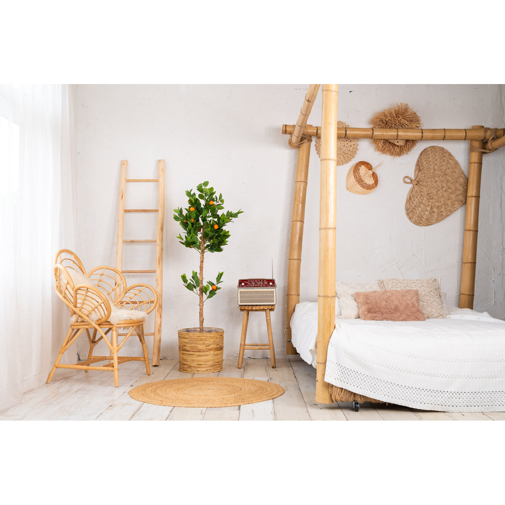 NeverLeafs Sinaasappel kunstboom 130 cm - Mediterrane uitstraling