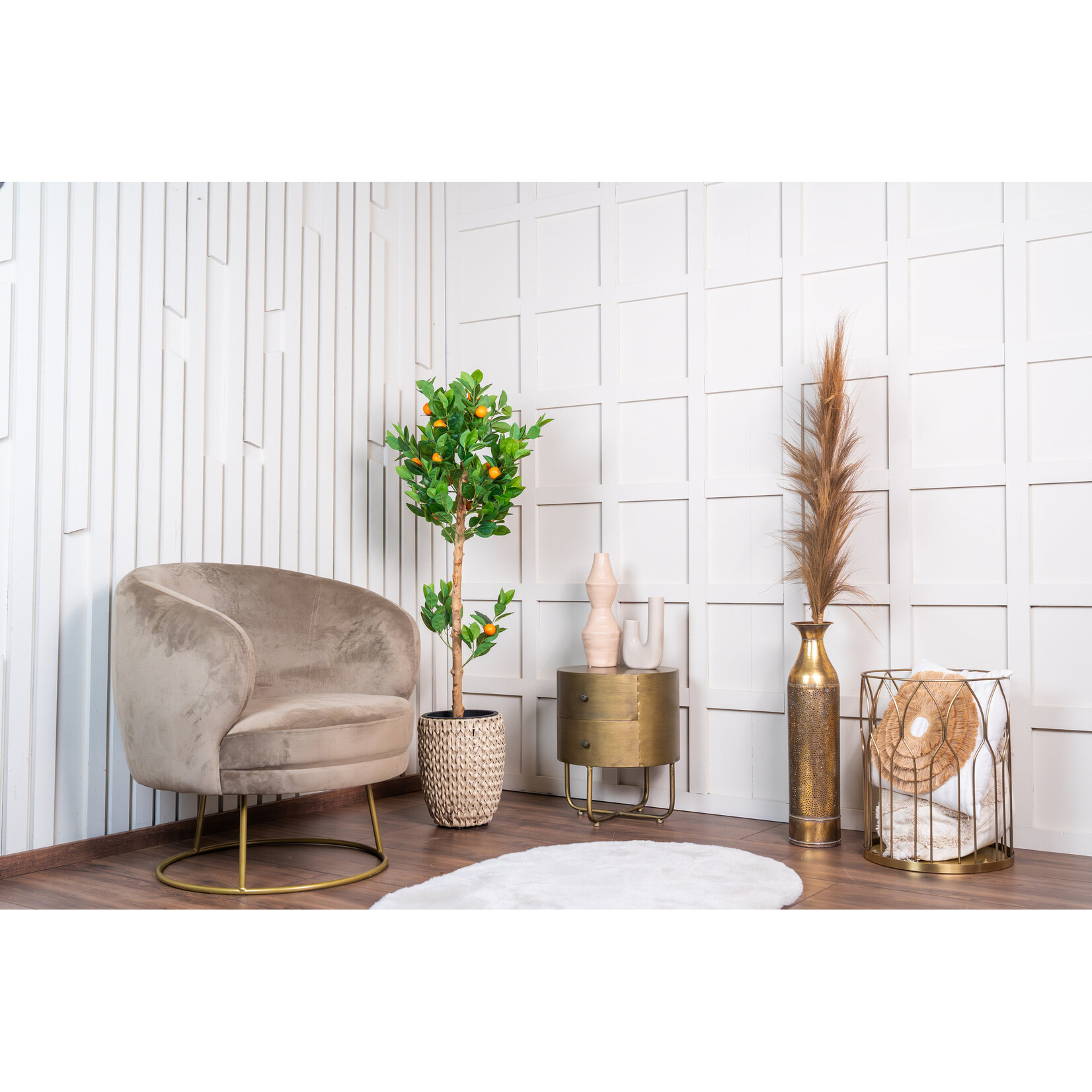 NeverLeafs Sinaasappel kunstboom 130 cm - Mediterrane uitstraling