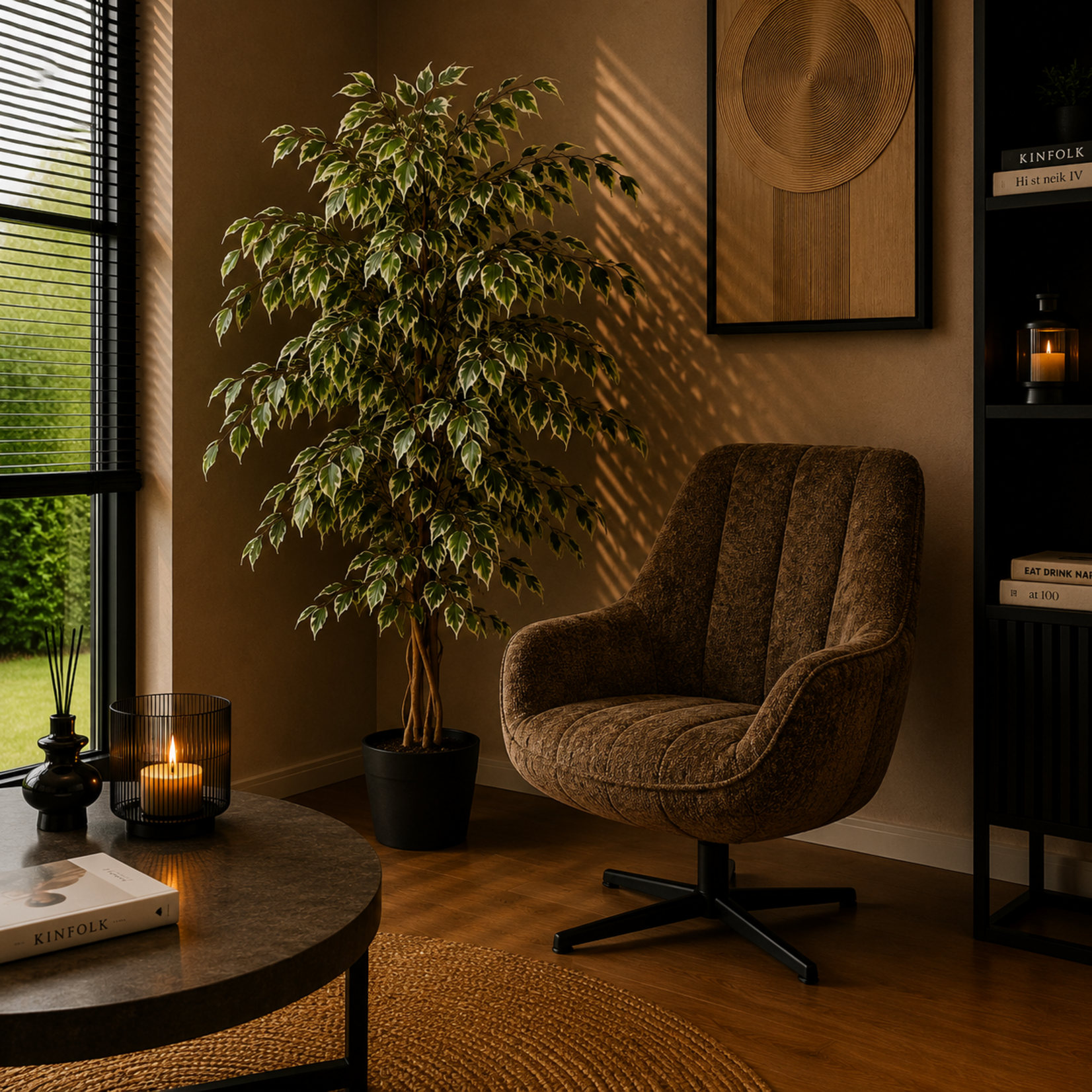 NeverLeafs Kunstplant Ficus groen 140cm