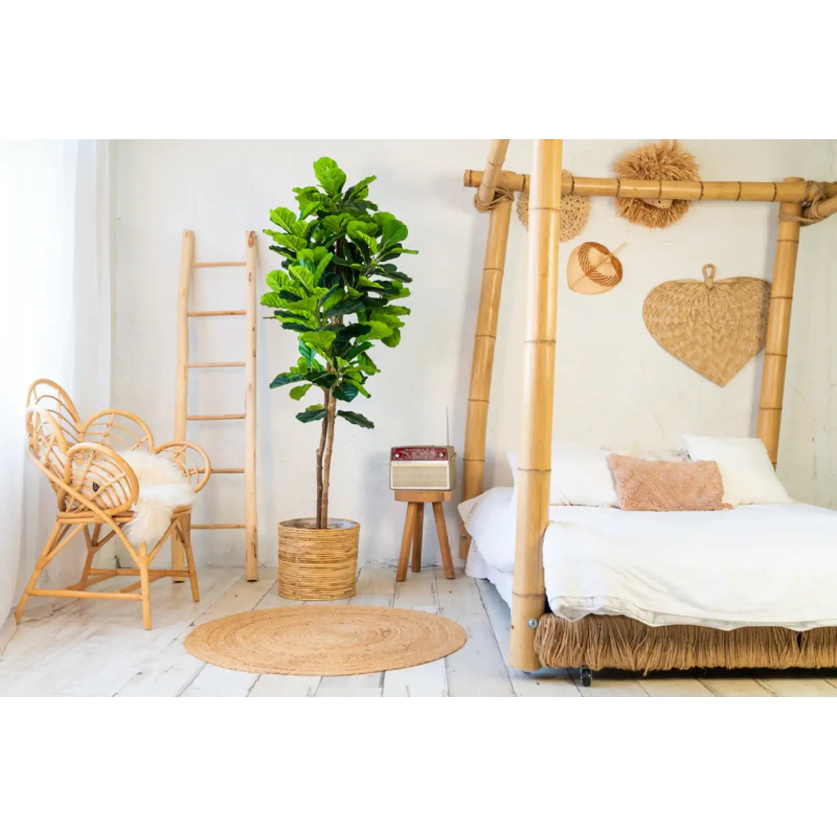 NeverLeafs Kunstplant Fiddle Leaf Fig  160 cm  - Stijlvolle vioolbladplant