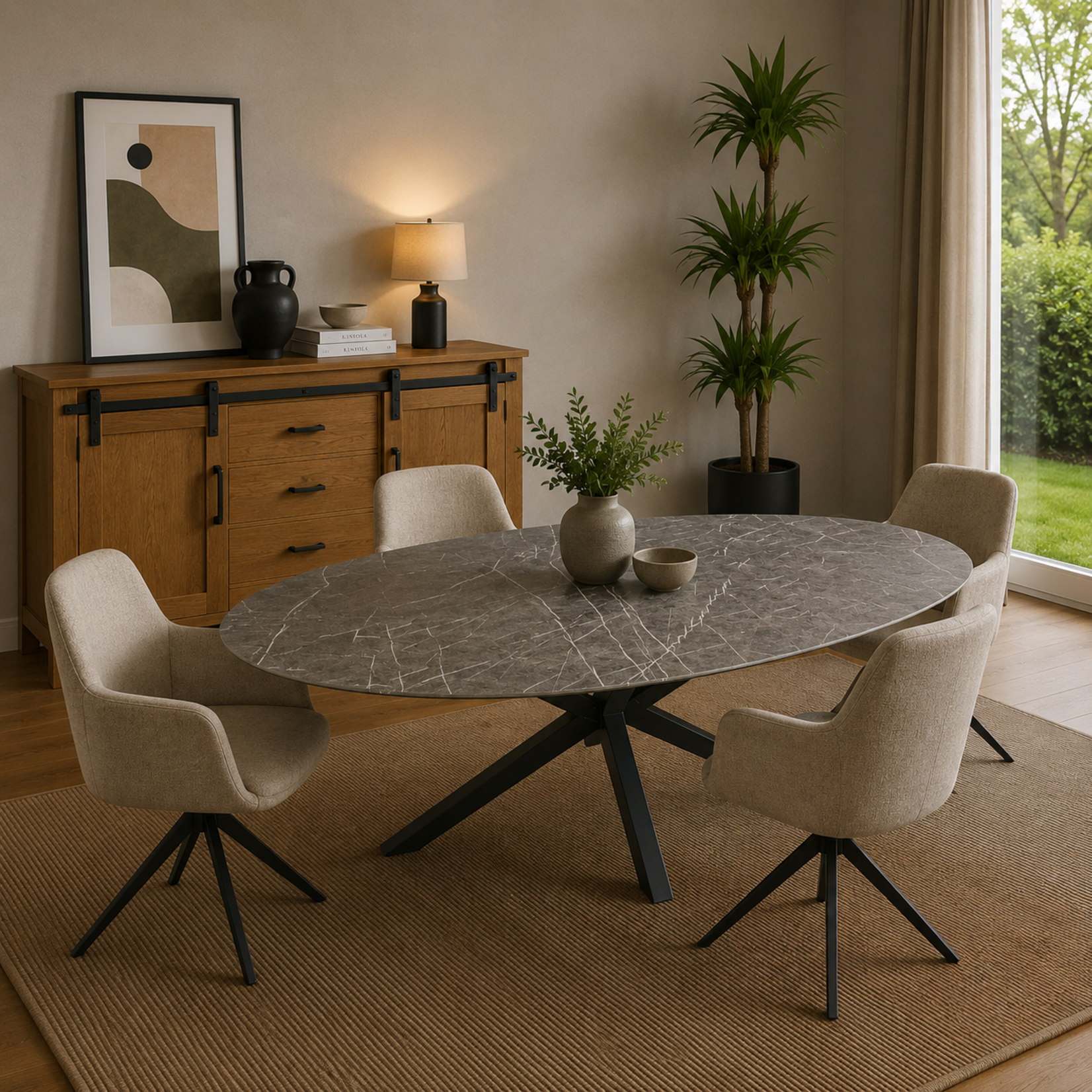 Eettafel Ovaal Lamulux 200 x 102 x 77