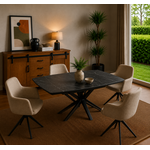 Luxe uitschuifbare eettafel met marmer blad (in meerdere kleuren en onderstellen)