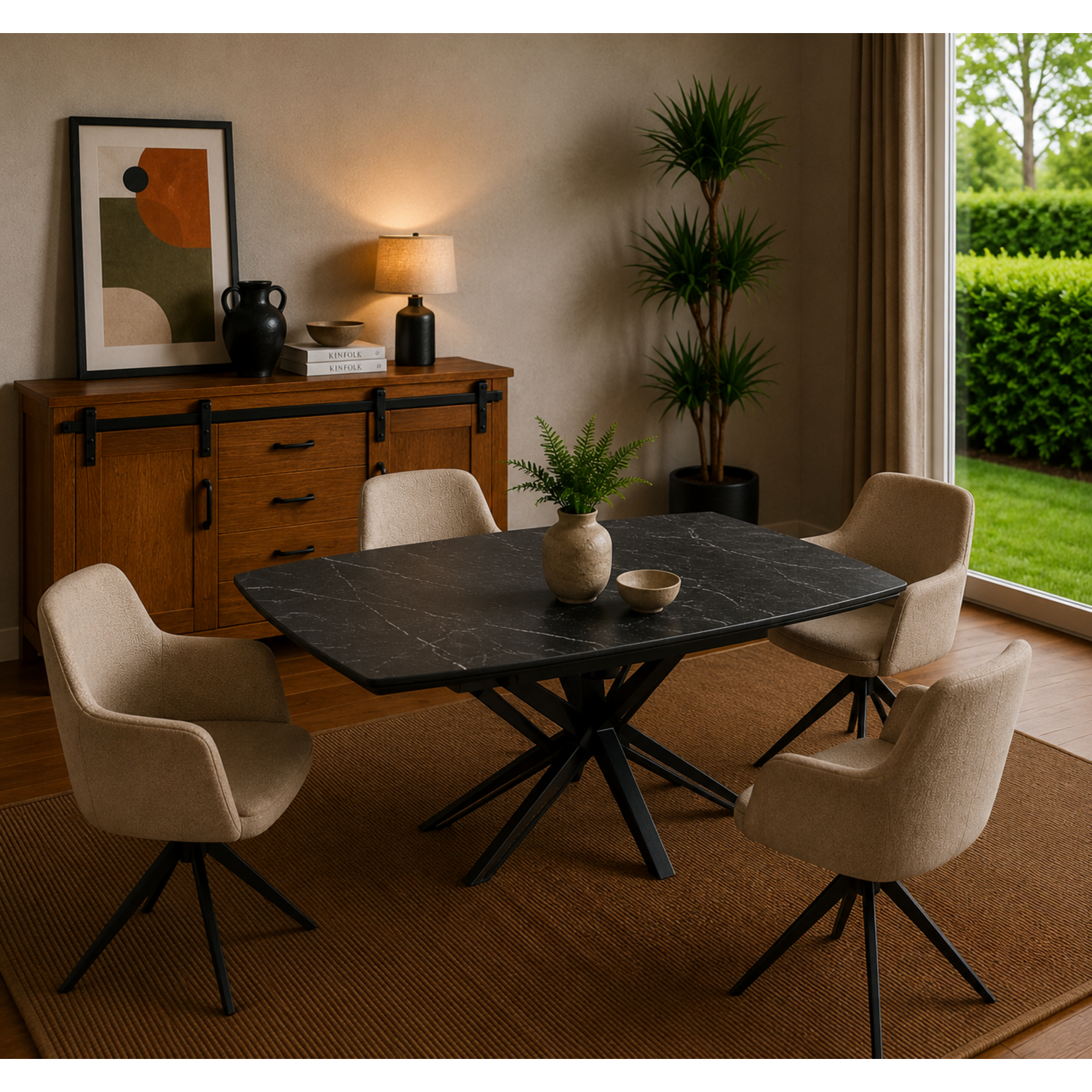 Luxe uitschuifbare eettafel met marmer blad (in meerdere kleuren en onderstellen)