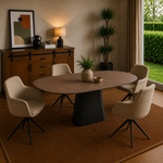 RV Design Basic eetkamertafel Deens Ovaal 220X110 HPL1 Ferro Brons+TM05