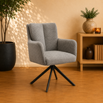 RV Design Alex armstoel Stof Cremona #85 Licht Grijs - 360 Draaibaar frame zwart A360