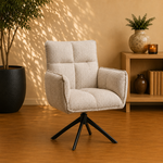 RV Design Nova armstoel Stof Cremona #14 Beige - 360 Draaibaar frame zwart A360