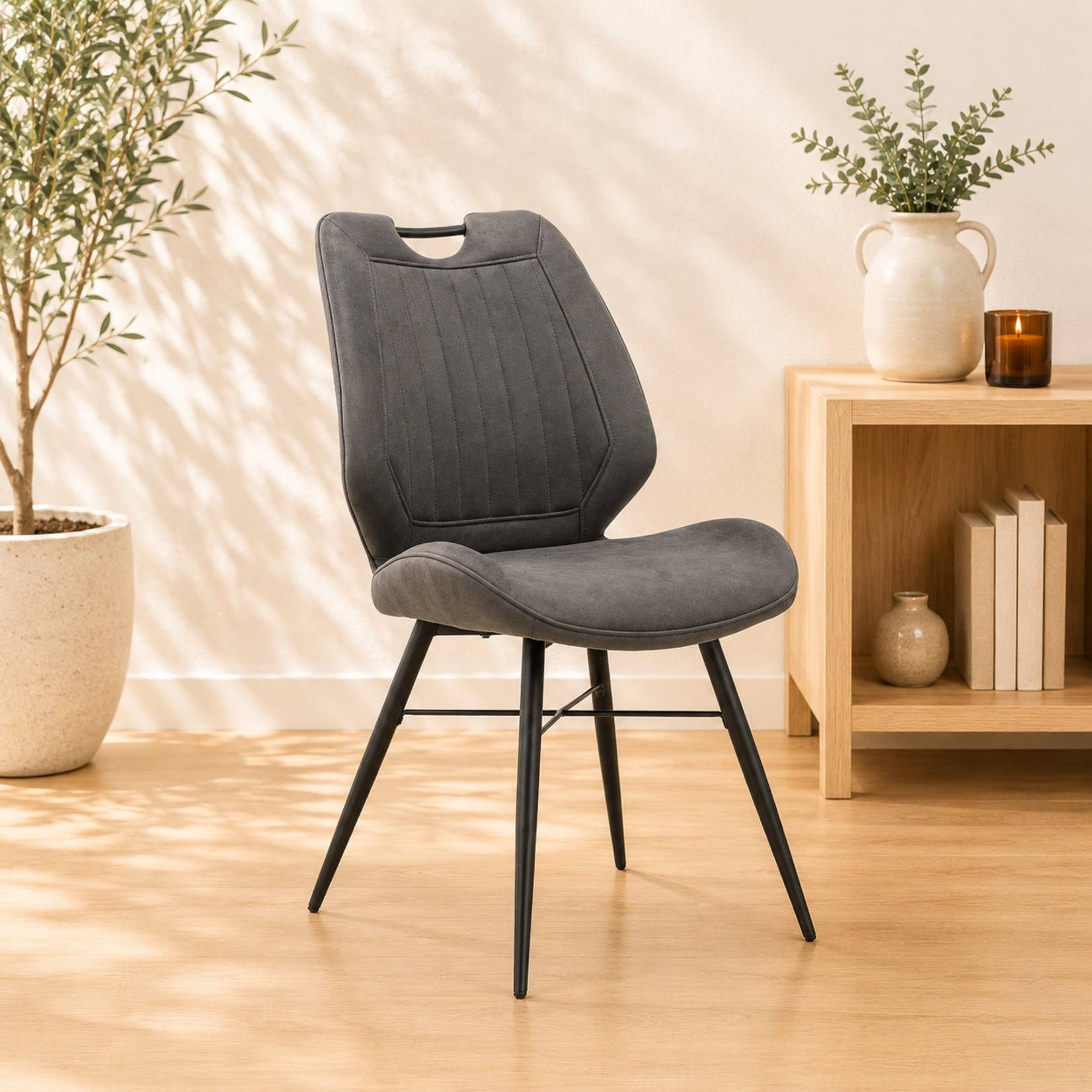 RV Design Stoel Quattro zwart stof Soft Antraciet