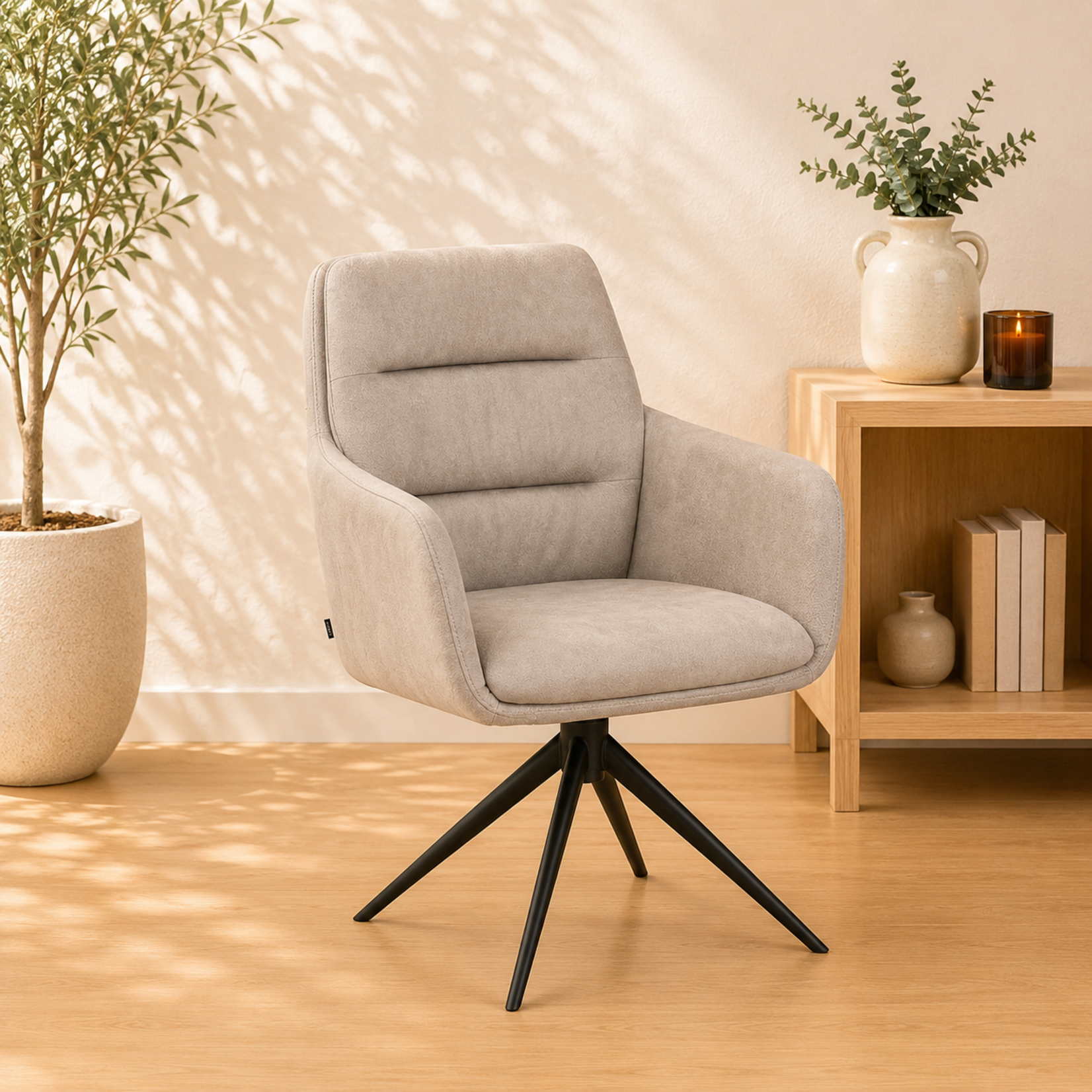 Maxfurn Eetkamerstoel Paco Sand draaibaar