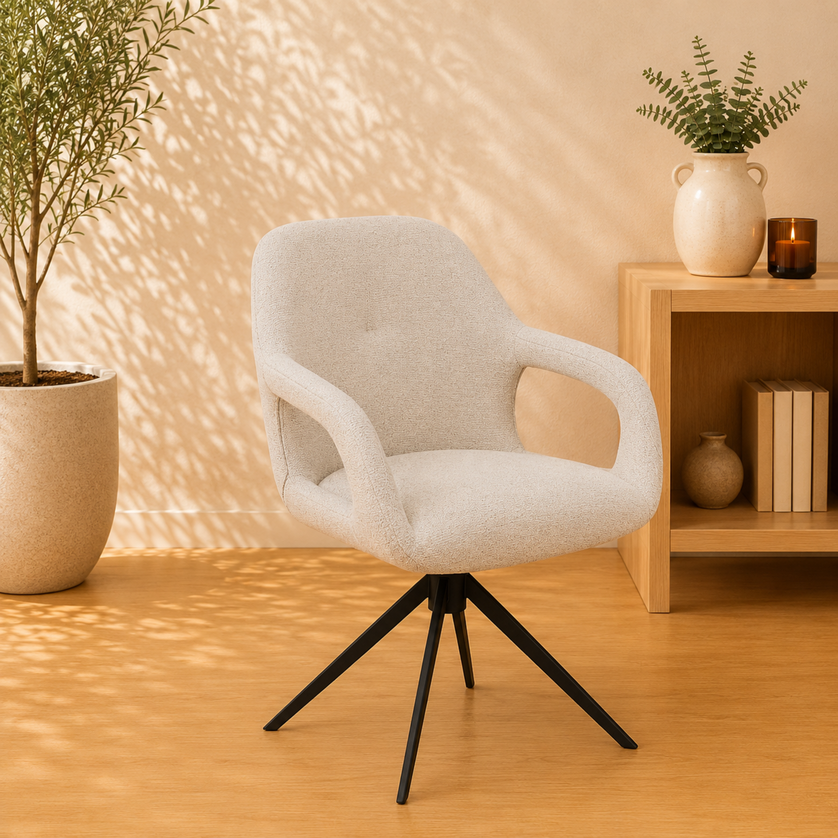 RV Design Move armstoel Stof Sahara Mushroom - Relax functie - frame zwart