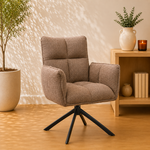RV Design Nova armstoel Stof Cremona #18 Taupe - 360 Draaibaar frame zwart A360