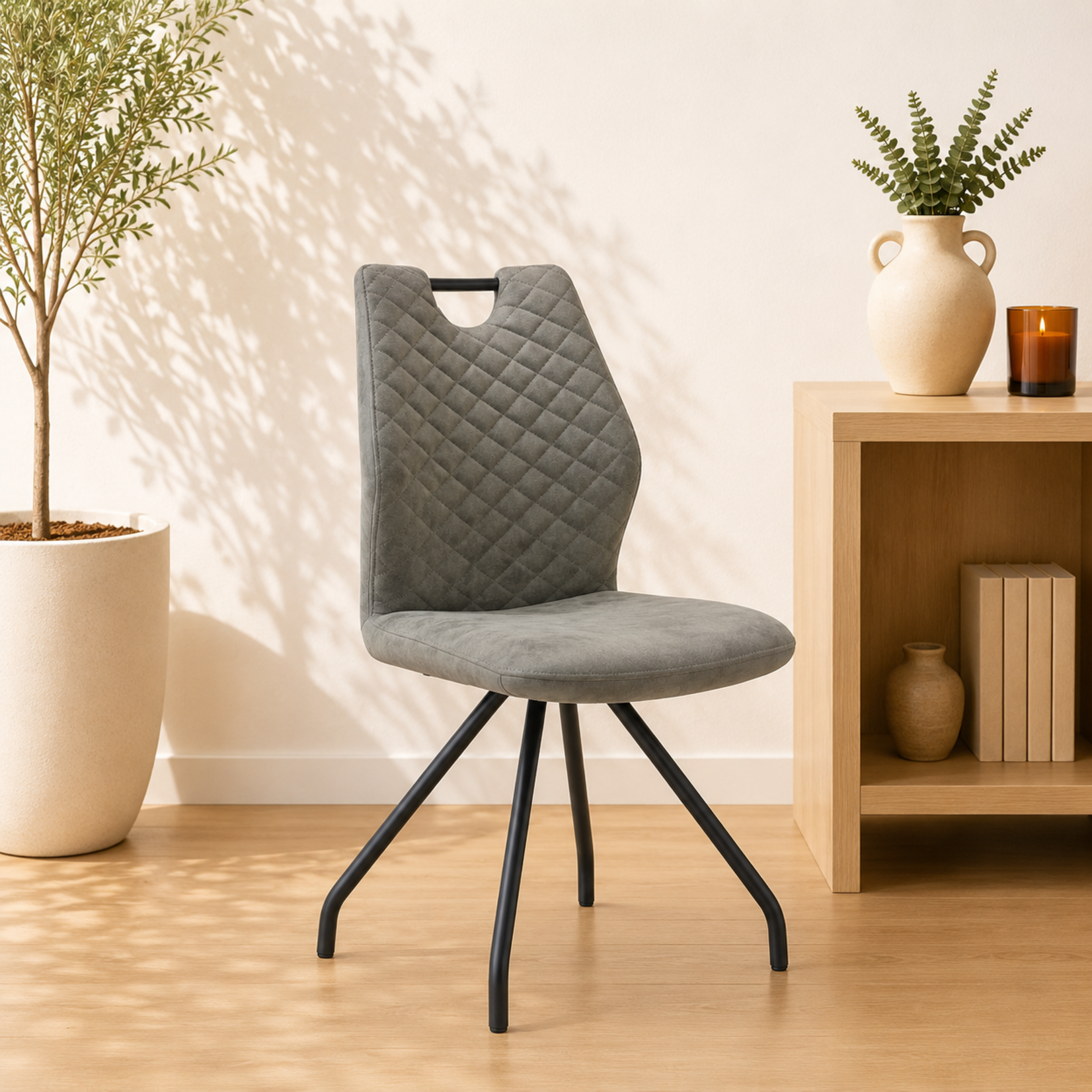 RV Design Stoel Carlos zwart Stof Soft Steel